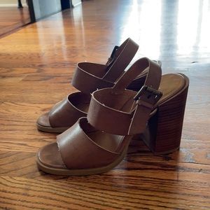 Steve Madden cognac block heels